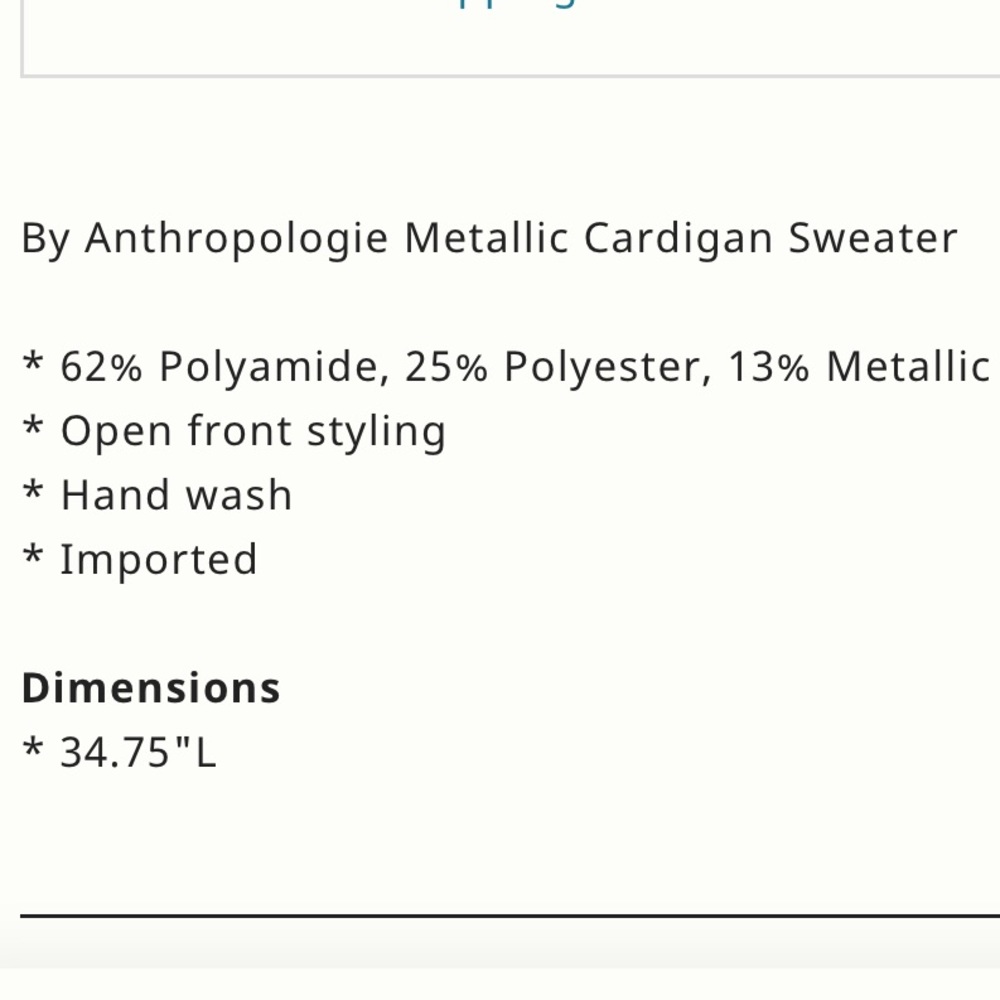 Anthropologie Maeve metallic cardigan sweater - Picture 5 of 10